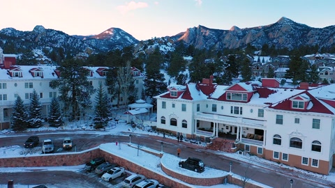 4K科罗拉多山脉斯坦利酒店科罗拉多落基山脉科罗拉多景观视频素材模板下载