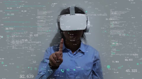 VR虚拟现实可穿戴智能眼镜人机交互t视频素材模板下载