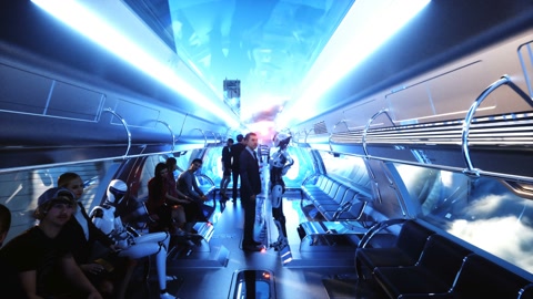 飞行地铁里的人类和机器人