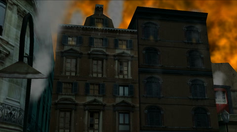 大楼起火动画视频素材模板下载