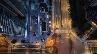 中国成都现代建筑天际线夜景航视频素材模板下载