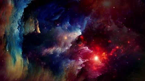 银河系形成的星云和宇宙视频素材模板下载