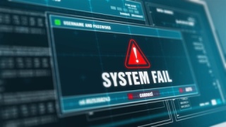 系统失败警告系统安全警报错误信息电脑屏幕视频素材模板下载