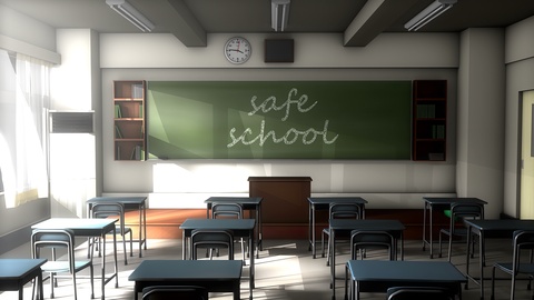 教室黑板上的文字："安全学校"视频素材模板下载