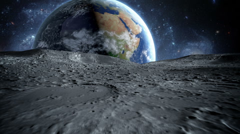 从月球表面看地球