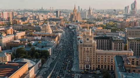 莫斯科城市天际线俯视图