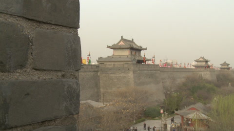 中国西安的古城墙