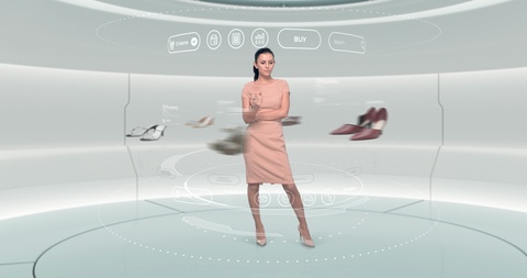 虚拟现实商店在线购物HUD界面概念
