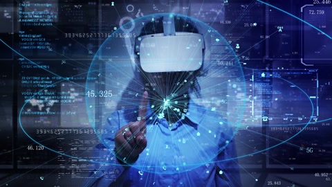 VR智能眼镜虚拟现实体验特写视频素材模板下载