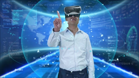 体验VR虚拟现实技术视频素材模板下载