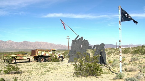 莫哈韦沙漠的退伍军人战争纪念碑视频素材模板下载