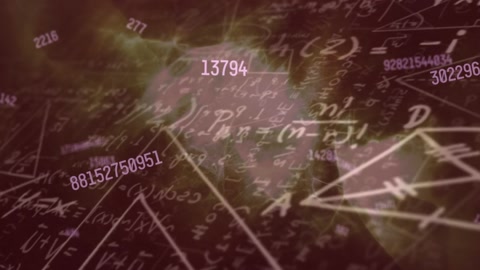 在黑色背景上，数学方程式在形状上的动画视频素材模板下载