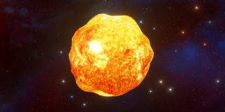 炙热的岩浆液体吞噬了这个行星太空背景下的火球科学