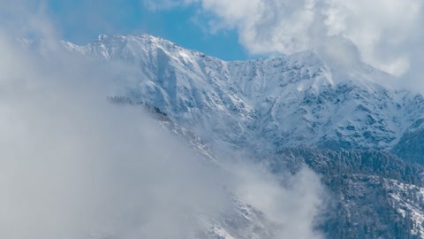 喜马拉雅山云雾缭绕延时镜头视频素材模板下载