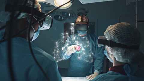 外科医生使用增强现实虚拟现实眼镜