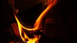 木材燃烧器中火焰中的Siluethe高清在线视频素材下载