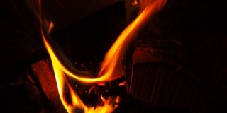 木材燃烧器中火焰中的Siluethe