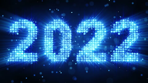 文本2022发光蓝色粒子3D渲染动画视频素材模板下载