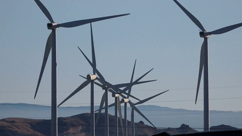 可再生能源风力涡轮机视频素材模板下载