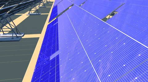 光伏太阳能电池板跟踪太阳视频素材模板下载