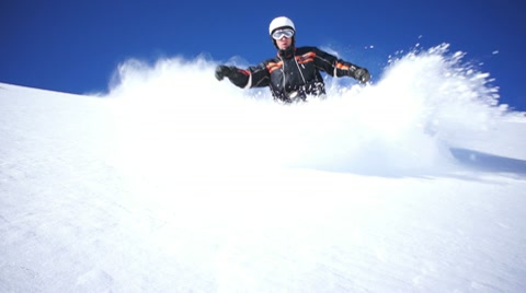 滑雪运动员的镜头特写