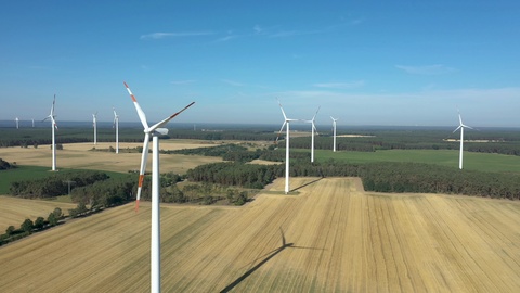 风力涡轮机种植园平静鸟瞰图10视频素材模板下载