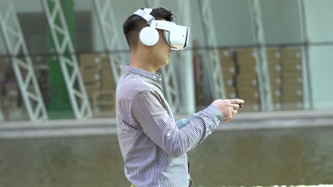 vr虚拟现实游戏体验视频素材模板下载