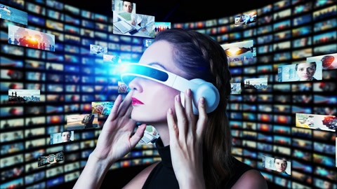 VR眼镜概念虚拟现实数字内容社交网络服务