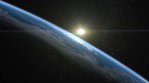 从太空看地球上的日落