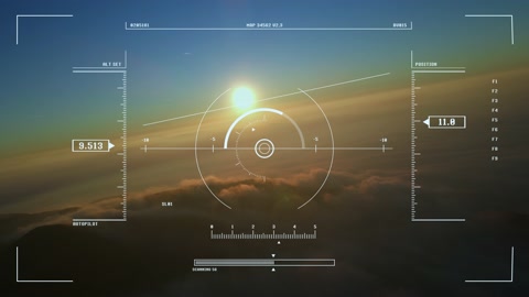 飞机驾驶舱透视头盔式显示器在云海中飞行
