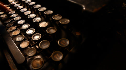 老旧打字机特写