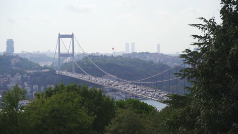 伊斯坦布尔海峡车辆交通。视频素材模板下载