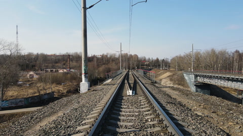 铁路运动在轨道上向前视频素材模板下载