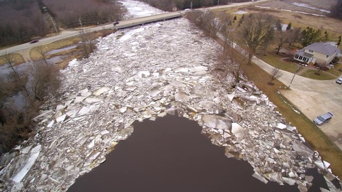 冰坝河无人机镜头视频素材模板下载