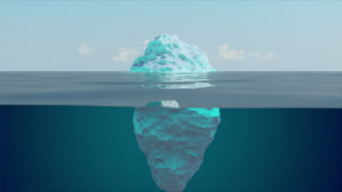 冰山一角3D渲染动画