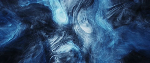 深海蓝色流动抽象，发光的核电浆能量波