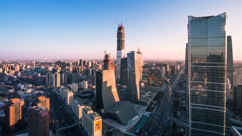 日落时分的北京景色