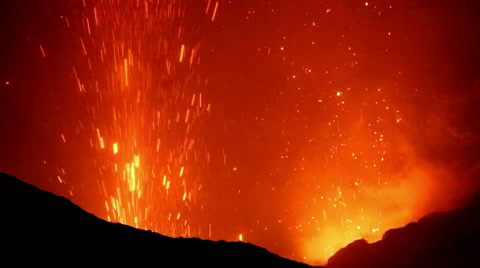 亚苏尔火山喷发视频素材模板下载