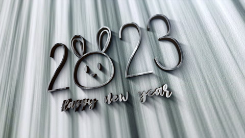 2023年新年快乐文字的3D动画视频素材模板下载