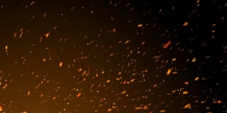 篝火中火花在夜空中升起的循环视频