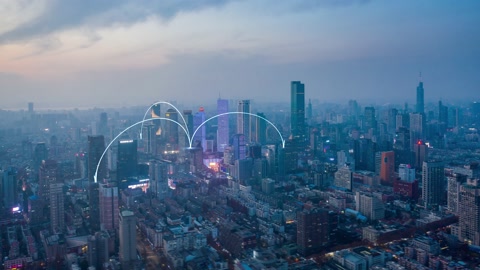 城市和网络连接概念通信智慧城市