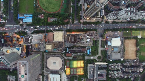 4K中国广东省广州市中心航拍视频。视频素材模板下载
