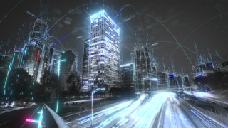 人工智能下的城市街道视频素材模板下载