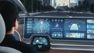 日本商人在未来的自动汽车视频素材模板下载