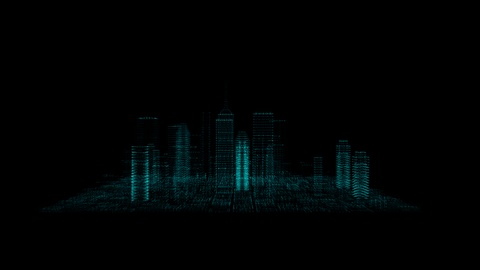 3D城市建筑图纸演示视频素材模板下载