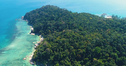 马来西亚热带Perhentian群岛美丽的4K天线