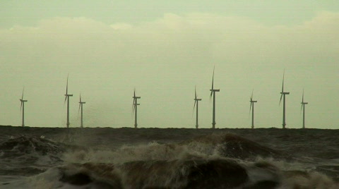 海上风力涡轮机1视频素材模板下载