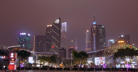 中国广州城市夜间美景