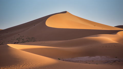 延时拍摄干燥的撒哈拉沙漠