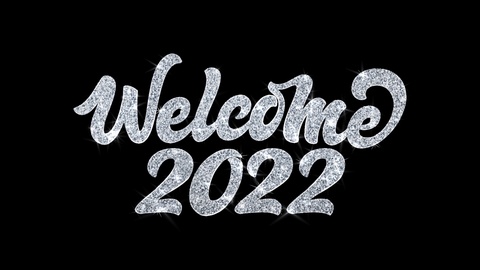 2022年新年快乐闪烁文字祝福粒子问候、邀请视频素材模板下载